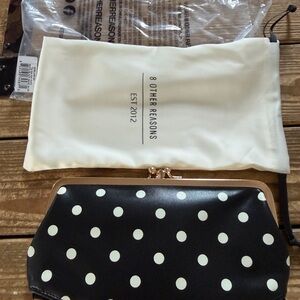8 Other Reasons Black and White Polka Dot Kiss-Lock Clutch